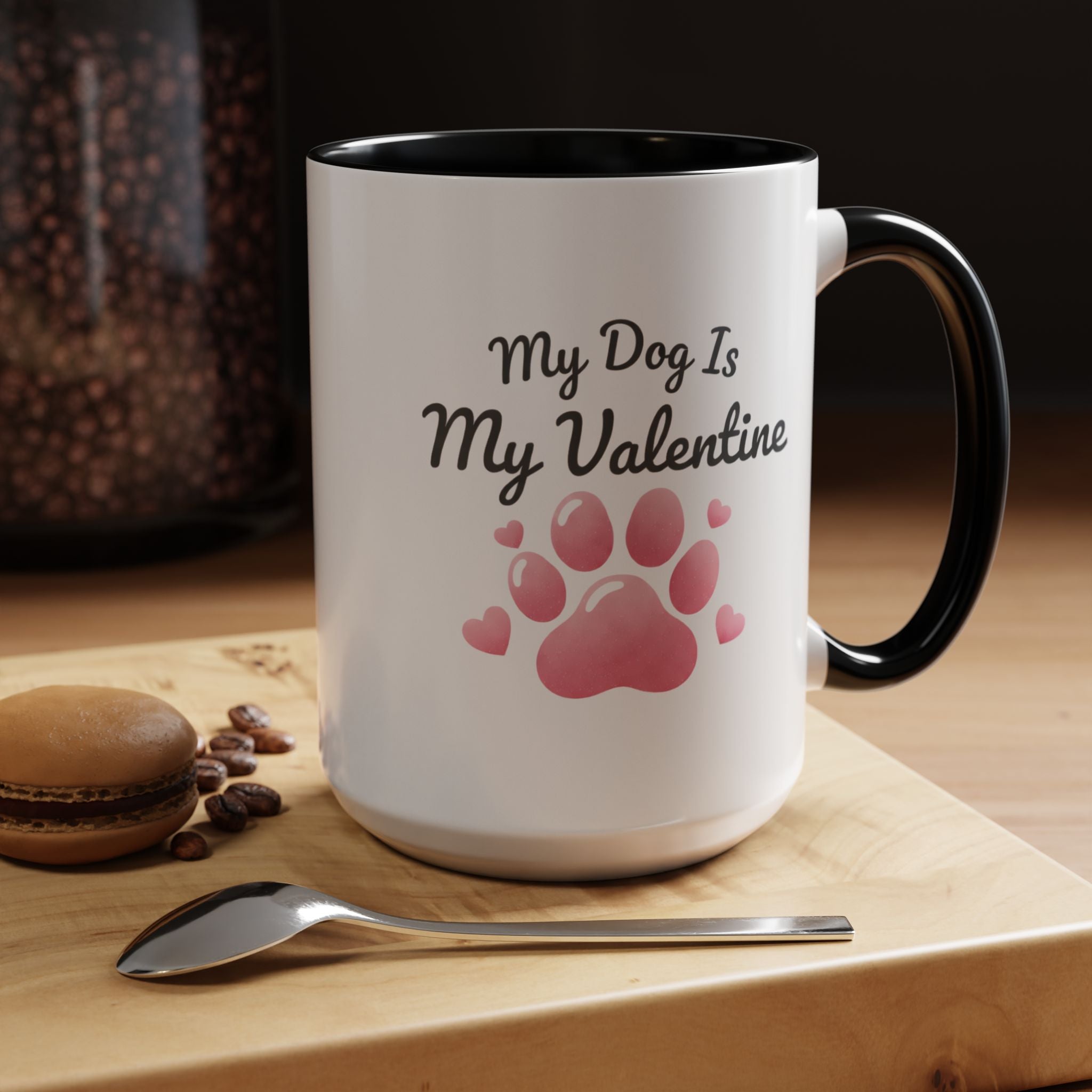 "My Dog Is My Valentine" Pawprint Coffee Mug
